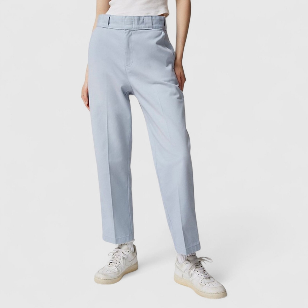 DICKIES x URBAN OUTFITTERS Ankle Pant Light Blue High-Waist Pockets Crop UO 8